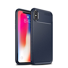 Silikon Hülle Handyhülle Gummi Schutzhülle Tasche Köper S01 für Apple iPhone X Blau