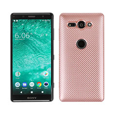 Silikon Hülle Handyhülle Gummi Schutzhülle Tasche Köper S01 für Sony Xperia XZ2 Compact Rosegold