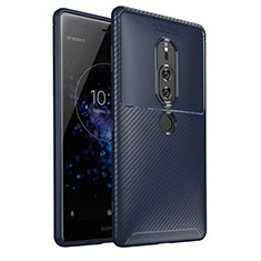 Silikon Hülle Handyhülle Gummi Schutzhülle Tasche Köper S01 für Sony Xperia XZ2 Premium Blau