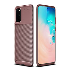 Silikon Hülle Handyhülle Gummi Schutzhülle Tasche Köper S02 für Samsung Galaxy S20 Plus 5G Braun