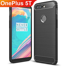 Silikon Hülle Handyhülle Gummi Schutzhülle Tasche Köper T01 für OnePlus 5T A5010 Schwarz