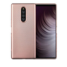 Silikon Hülle Handyhülle Gummi Schutzhülle Tasche Köper T01 für Sony Xperia 1 Rosegold