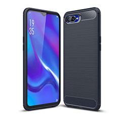 Silikon Hülle Handyhülle Gummi Schutzhülle Tasche Line C01 für Oppo K1 Blau