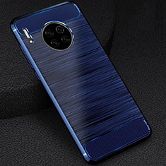 Silikon Hülle Handyhülle Gummi Schutzhülle Tasche Line C02 für Huawei Mate 30E Pro 5G Blau