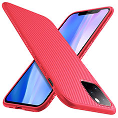 Silikon Hülle Handyhülle Gummi Schutzhülle Tasche Line für Apple iPhone 11 Pro Max Rot