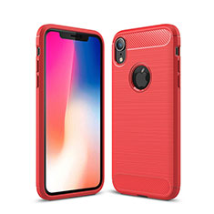 Silikon Hülle Handyhülle Gummi Schutzhülle Tasche Line für Apple iPhone XR Rot