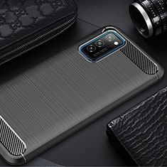 Silikon Hülle Handyhülle Gummi Schutzhülle Tasche Line für Huawei Honor View 30 5G Schwarz