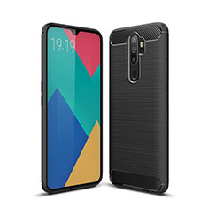 Silikon Hülle Handyhülle Gummi Schutzhülle Tasche Line für Oppo A11X Schwarz