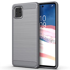 Silikon Hülle Handyhülle Gummi Schutzhülle Tasche Line für Samsung Galaxy A81 Grau