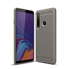 Silikon Hülle Handyhülle Gummi Schutzhülle Tasche Line für Samsung Galaxy A9s Grau