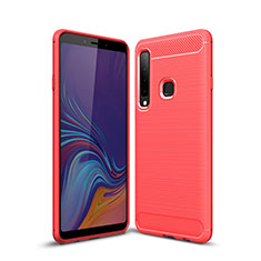 Silikon Hülle Handyhülle Gummi Schutzhülle Tasche Line für Samsung Galaxy A9s Rot