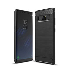 Silikon Hülle Handyhülle Gummi Schutzhülle Tasche Line für Samsung Galaxy Note 8 Duos N950F Schwarz