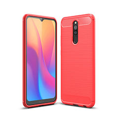 Silikon Hülle Handyhülle Gummi Schutzhülle Tasche Line für Xiaomi Redmi 8 Rot