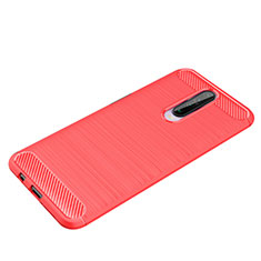 Silikon Hülle Handyhülle Gummi Schutzhülle Tasche Line für Xiaomi Redmi K30 5G Rot