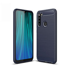 Silikon Hülle Handyhülle Gummi Schutzhülle Tasche Line für Xiaomi Redmi Note 8 (2021) Blau