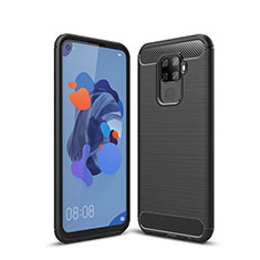 Silikon Hülle Handyhülle Gummi Schutzhülle Tasche Line S01 für Huawei Nova 5z Schwarz