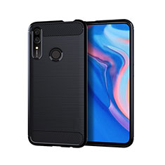 Silikon Hülle Handyhülle Gummi Schutzhülle Tasche Line S01 für Huawei P Smart Z Blau