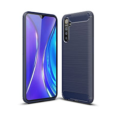 Silikon Hülle Handyhülle Gummi Schutzhülle Tasche Line S01 für Realme X2 Blau