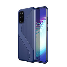 Silikon Hülle Handyhülle Gummi Schutzhülle Tasche Line S01 für Samsung Galaxy S20 Plus 5G Blau