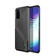 Silikon Hülle Handyhülle Gummi Schutzhülle Tasche Line S01 für Samsung Galaxy S20 Plus 5G Schwarz