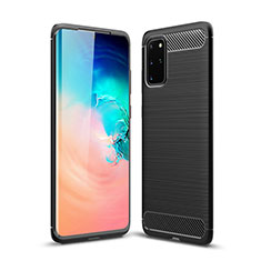 Silikon Hülle Handyhülle Gummi Schutzhülle Tasche Line S02 für Samsung Galaxy S20 Plus 5G Schwarz