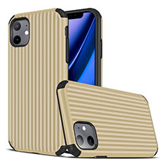 Silikon Hülle Handyhülle Gummi Schutzhülle Tasche Line Z01 für Apple iPhone 11 Gold