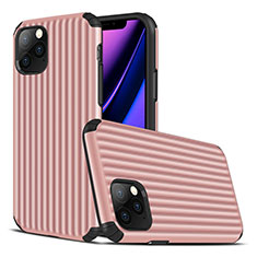 Silikon Hülle Handyhülle Gummi Schutzhülle Tasche Line Z01 für Apple iPhone 11 Pro Max Rosegold