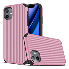 Silikon Hülle Handyhülle Gummi Schutzhülle Tasche Line Z01 für Apple iPhone 11 Rosa