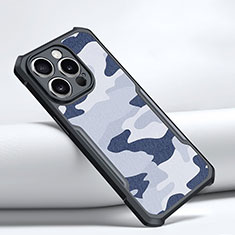 Silikon Hülle Handyhülle Gummi Schutzhülle XD1 für Apple iPhone 15 Pro Max Blau