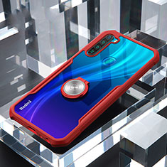 Silikon Hülle Handyhülle Rahmen Schutzhülle Durchsichtig Transparent Spiegel 360 Grad Ganzkörper mit Magnetisch Fingerring Ständer für Xiaomi Redmi Note 8T Rot