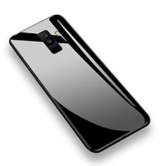 Silikon Hülle Handyhülle Rahmen Schutzhülle Durchsichtig Transparent Spiegel 360 Grad T02 für Samsung Galaxy A6 Plus (2018) Schwarz