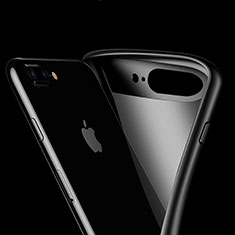 Silikon Hülle Handyhülle Rahmen Schutzhülle Durchsichtig Transparent Spiegel für Apple iPhone 8 Plus Schwarz