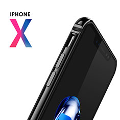 Silikon Hülle Handyhülle Rahmen Schutzhülle Gel B02 für Apple iPhone Xs Schwarz