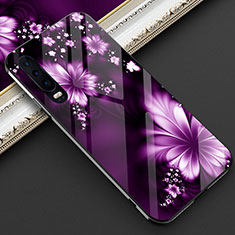 Silikon Hülle Handyhülle Rahmen Schutzhülle Spiegel Blumen für Huawei P30 Violett