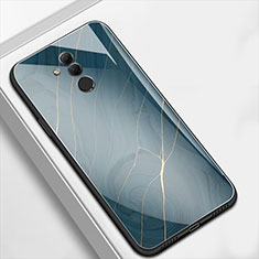 Silikon Hülle Handyhülle Rahmen Schutzhülle Spiegel Modisch Muster H01 für Huawei Mate 20 Lite Blau
