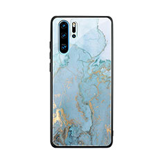 Silikon Hülle Handyhülle Rahmen Schutzhülle Spiegel Modisch Muster K01 für Huawei P30 Pro New Edition Hellblau