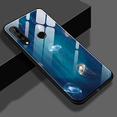 Silikon Hülle Handyhülle Rahmen Schutzhülle Spiegel Modisch Muster S01 für Huawei Nova 4e Blau