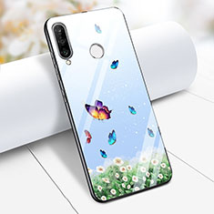 Silikon Hülle Handyhülle Rahmen Schutzhülle Spiegel Schmetterling für Huawei P30 Lite XL Hellblau