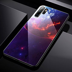 Silikon Hülle Handyhülle Rahmen Schutzhülle Spiegel Sternenhimmel für Huawei P30 Pro New Edition Violett