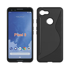 Silikon Hülle Handyhülle S-Line Schutzhülle Durchsichtig Transparent für Google Pixel 3 Schwarz