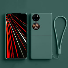 Silikon Hülle Handyhülle Ultra Dünn Flexible Schutzhülle 360 Grad Ganzkörper Tasche für Huawei P60 Pocket Nachtgrün