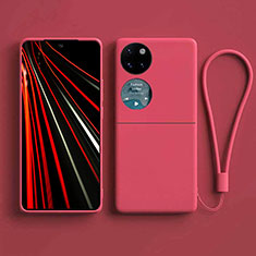 Silikon Hülle Handyhülle Ultra Dünn Flexible Schutzhülle 360 Grad Ganzkörper Tasche für Huawei P60 Pocket Pink