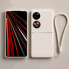 Silikon Hülle Handyhülle Ultra Dünn Flexible Schutzhülle 360 Grad Ganzkörper Tasche für Huawei P60 Pocket Weiß