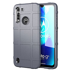 Silikon Hülle Handyhülle Ultra Dünn Flexible Schutzhülle 360 Grad Ganzkörper Tasche für Motorola Moto G8 Power Lite Grau