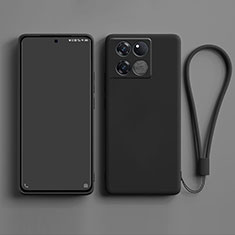 Silikon Hülle Handyhülle Ultra Dünn Flexible Schutzhülle 360 Grad Ganzkörper Tasche für OnePlus 10T 5G Schwarz