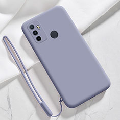 Silikon Hülle Handyhülle Ultra Dünn Flexible Schutzhülle 360 Grad Ganzkörper Tasche für Oppo A33 Lavendel Grau