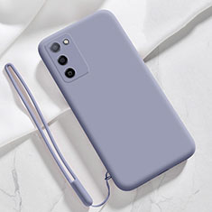 Silikon Hülle Handyhülle Ultra Dünn Flexible Schutzhülle 360 Grad Ganzkörper Tasche für Oppo A55S 5G Lavendel Grau