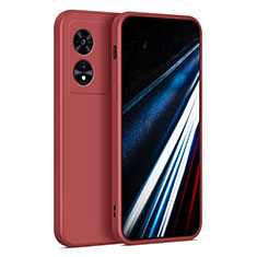 Silikon Hülle Handyhülle Ultra Dünn Flexible Schutzhülle 360 Grad Ganzkörper Tasche für Oppo A58 4G Rot
