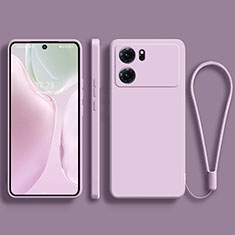 Silikon Hülle Handyhülle Ultra Dünn Flexible Schutzhülle 360 Grad Ganzkörper Tasche für Oppo K10 5G Helles Lila