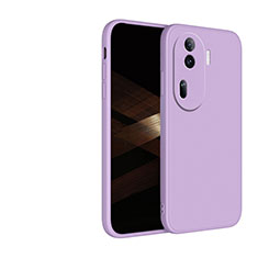 Silikon Hülle Handyhülle Ultra Dünn Flexible Schutzhülle 360 Grad Ganzkörper Tasche für Oppo Reno11 Pro 5G Helles Lila